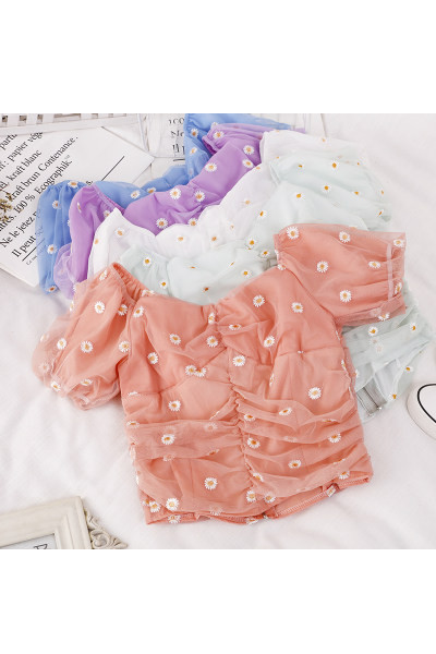 Novi model ženske majice sa vezom i kratkim rukavima