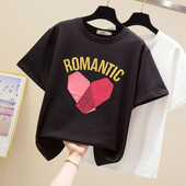 Γυναικείο μπλουζάκι με απλικέ και κοντό μανίκι