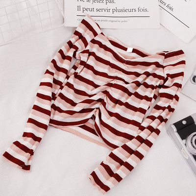 Ριγέ γυναικεία μπλούζα με μακριά μανίκια σε διάφορα χρώματα