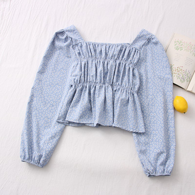 Γυναικεία μπλούζα νέο μοντέλο με λουλουδάτο μοτίβο και μακριά μανίκια - διάφορα χρώματα