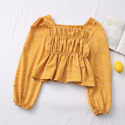 Γυναικεία μπλούζα νέο μοντέλο με λουλουδάτο μοτίβο και μακριά μανίκια - διάφορα χρώματα