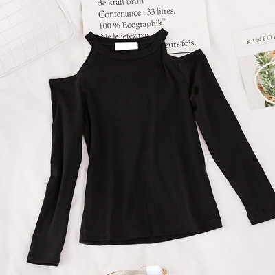 Γυναικεία μπλούζα με γυμνούς ώμους και μακριά μανίκια