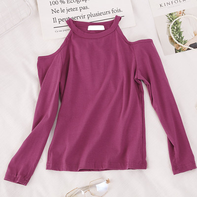 Γυναικεία μπλούζα με γυμνούς ώμους και μακριά μανίκια