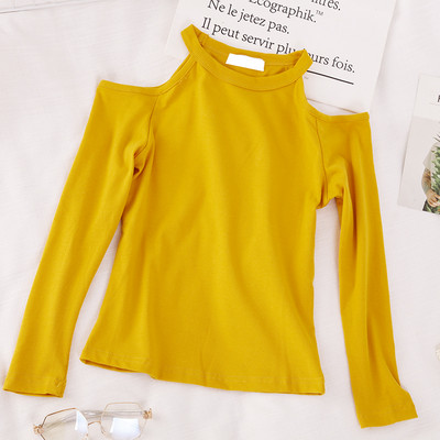 Γυναικεία μπλούζα με γυμνούς ώμους και μακριά μανίκια