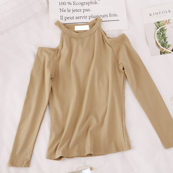 Γυναικεία μπλούζα με γυμνούς ώμους και μακριά μανίκια