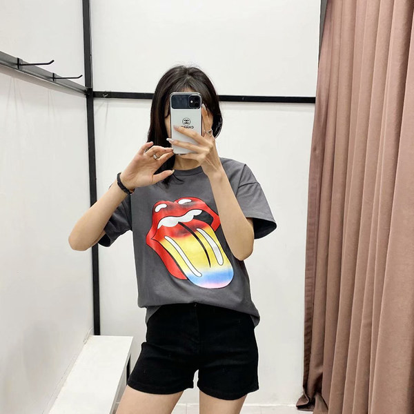 Γκρι casual μπλουζάκι με απλικέ