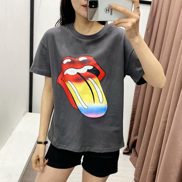 Γκρι casual μπλουζάκι με απλικέ