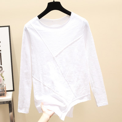 Γυναικεία μπλούζα casual με οβάλ λαιμόκοψη σε λευκό και μαύρο χρώμα