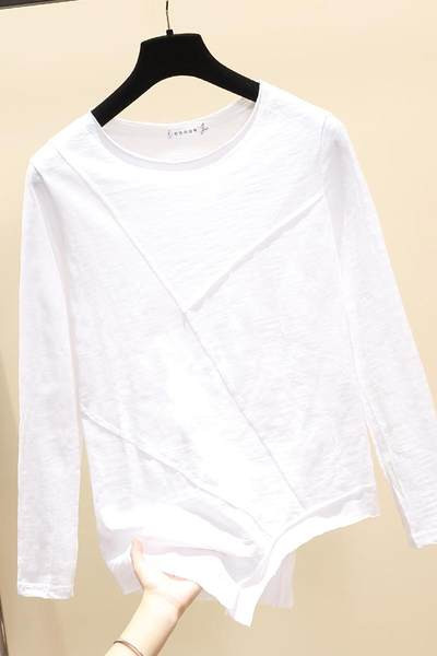 Γυναικεία μπλούζα casual με οβάλ λαιμόκοψη σε λευκό και μαύρο χρώμα