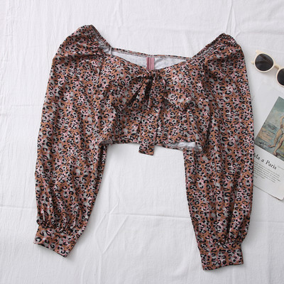 Novi model ženske bluze sa životinjskim uzorkom i lađa izrezom