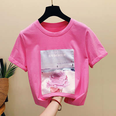 Γυναικείο μπλουζάκι με χρώμα απλικέ - τρία μοντέλα