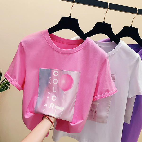 Γυναικείο μπλουζάκι με χρώμα απλικέ - τρία μοντέλα