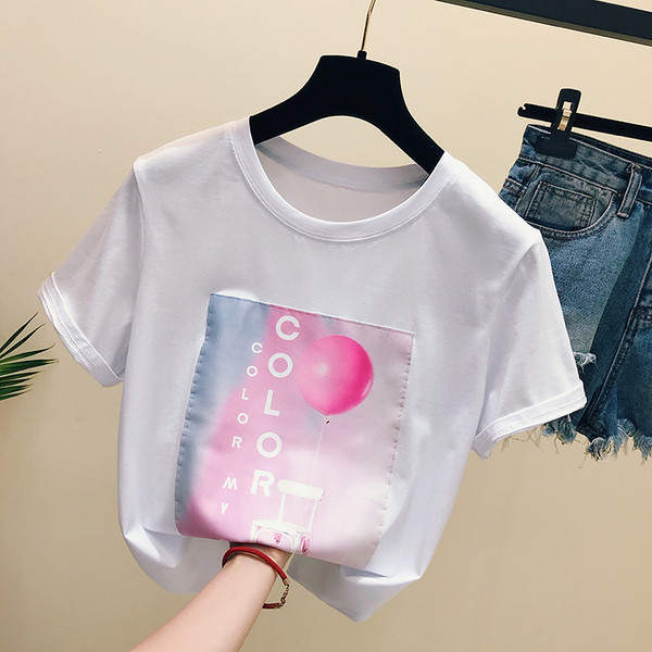 Γυναικείο μπλουζάκι με χρώμα απλικέ - τρία μοντέλα