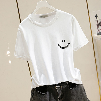 Φαρδύ μοντέλο γυναικείο μπλουζάκι με κεντήματα