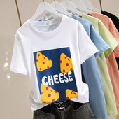 Γυναικείο μπλουζάκι με απλικέ χρώμα και κοντά μανίκια