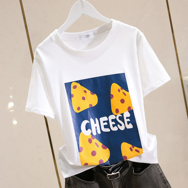 Γυναικείο μπλουζάκι με απλικέ χρώμα και κοντά μανίκια