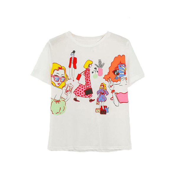 Γυναικείο μπλουζάκι με απλικέ χρώμα