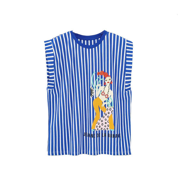 Ženska prugasta bluza s aplikacijom u boji