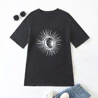 Μαύρο μπλουζάκι με απλικέ για γυναίκες