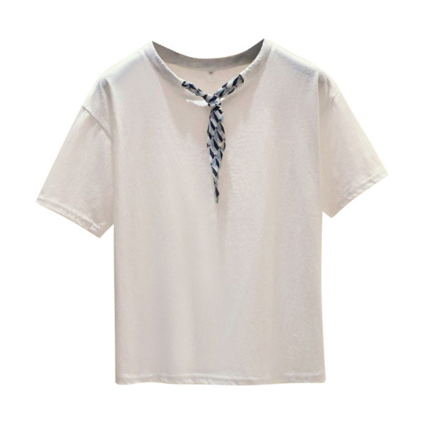 Ženska bluza na kravatu i kratkih rukava