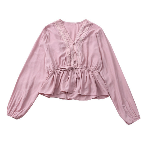 Naujo modelio moteriška palaidinė - su špico iškirpte ir sagomis