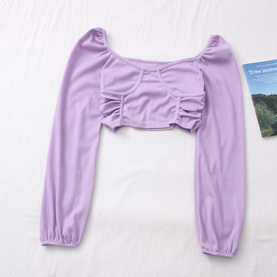 Γυναικεία μπλούζα με οβάλ λαιμόκοψη - κοντό μοντέλο