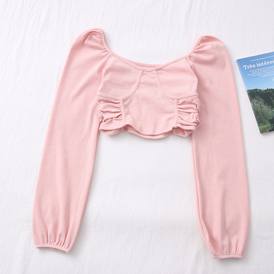 Γυναικεία μπλούζα με οβάλ λαιμόκοψη - κοντό μοντέλο