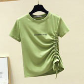 Ženska casual majica s vezicama i ovalnim izrezom