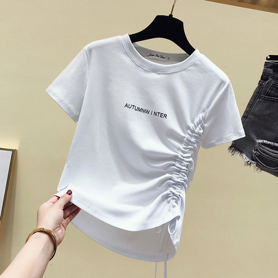 Ženska casual majica s vezicama i ovalnim izrezom