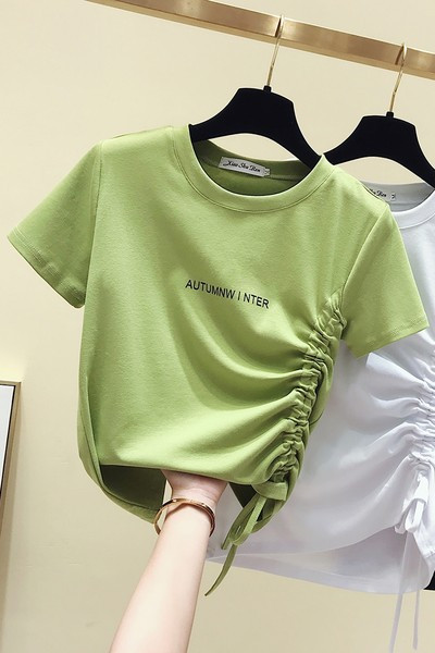 Ženska casual majica s vezicama i ovalnim izrezom