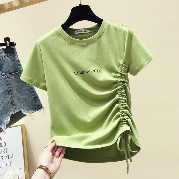 Ženska casual majica s vezicama i ovalnim izrezom