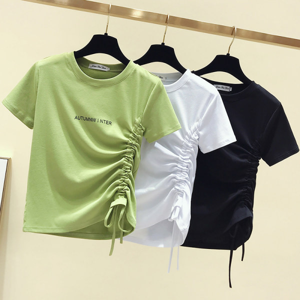 Ženska casual majica s vezicama i ovalnim izrezom