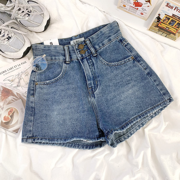 Ženske ležerne kratke traperice s gumbima