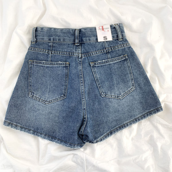 Ženske ležerne kratke traperice s gumbima