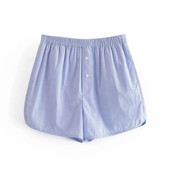 Novi model ženskih prugastih hlačica u plavoj boji