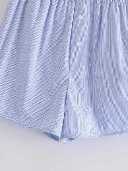 Novi model ženskih prugastih hlačica u plavoj boji