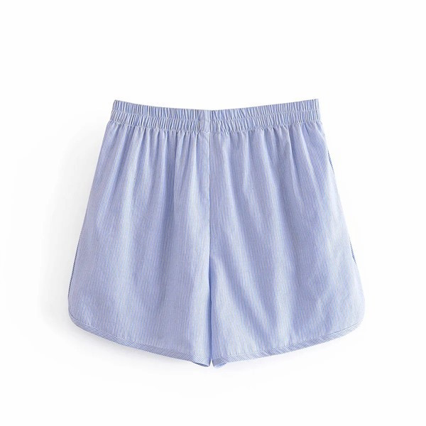 Novi model ženskih prugastih hlačica u plavoj boji