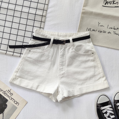 Ženske kratke hlače s remenom i visokim strukom u tri boje