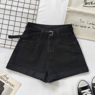 Ženske kratke hlače s remenom i visokim strukom u tri boje