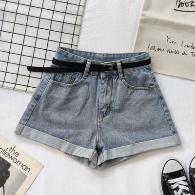 Ženske kratke hlače s remenom i visokim strukom u tri boje