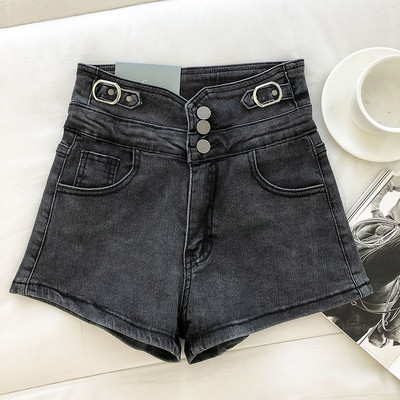 Νέο μοντέλο κοντό γυναικείο τζιν με κουμπιά και ψηλή μέση