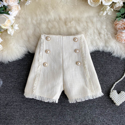 Γυναικεία σορτς με ψηλή μέση και κουμπιά