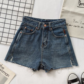 Ženske traper kratke hlače visokog struka - čist model