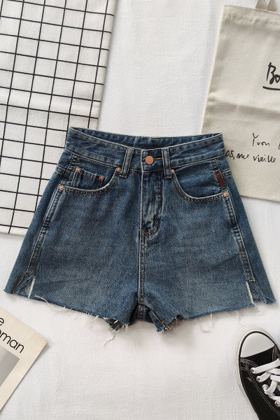 Ženske traper kratke hlače visokog struka - čist model