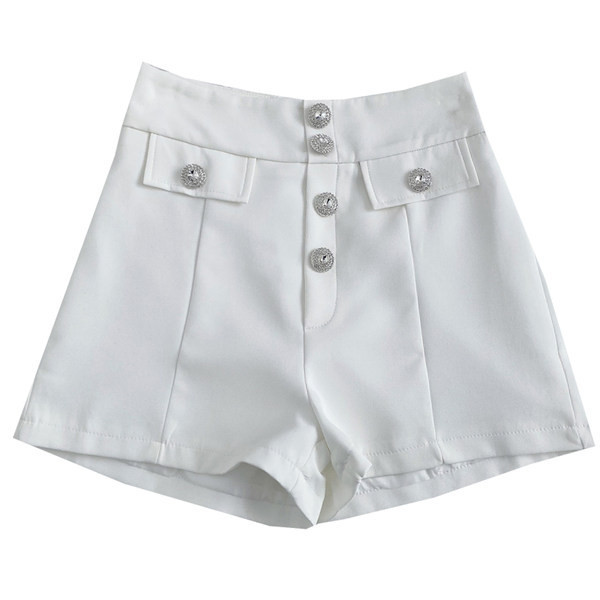Novi model ženskih kratkih hlača s visokim strukom i gumbima - bijele i crne