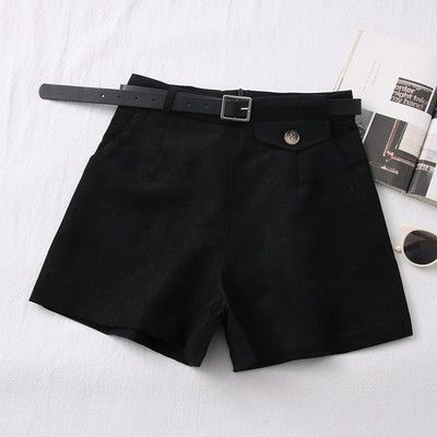 Moderne ženske kratke hlače - s visokim strukom i remenom