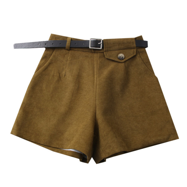 Moderne ženske kratke hlače - s visokim strukom i remenom