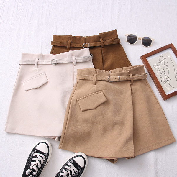 Moderna ženska suknja-hlače sa remenom u više boja