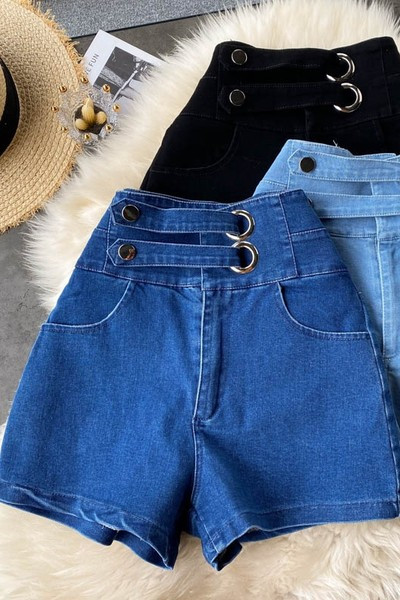 Κοντό τζιν γυναικεία με ψηλή μέση