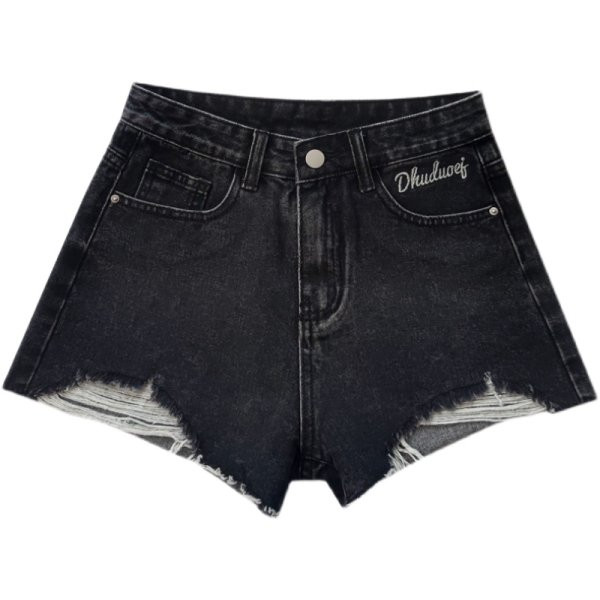 Jauns sieviešu īso džinsu modelis ar spīdīgu efektu